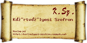 Körtvélyesi Szofron névjegykártya